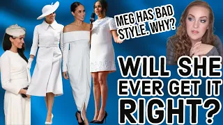 NARCISSISM TO BLAME FOR THE MEG'S FASHION FAILS? +ALL THE WHITE DRESSES #meghanmarkle #fashion #fail