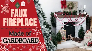 Faux Fireplace Made of Cardboard | DIY Faux Fireplace | Christmas Mantle | Budget Friendly DIY Faux