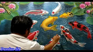 CARA MENGGAMBAR - MELUKIS IKAN KOI 9 DETAIL By DANDAN SA / HOW TO DRAW KOI FISH, Tutorial Part 11