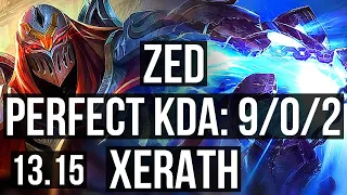 ZED vs XERATH (MID) | 9/0/2, 2.3M mastery, 7 solo kills, Legendary | TR Grandmaster | 13.15