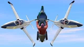 FLYING BIKE BETWEEN TWO JETS! (GTA 5 Funny Moments)