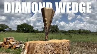 Log splitting with a diamond wedge