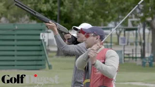 Olympic Skeet Shooter Tries to Shoot Golf Balls Out of the Air | Shotgun Golf | Golf Digest