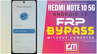 Redmi Note 10 5G FRP Bypass Android 13 MIUI 14 | Gmail/Google Account Unlock Redmi Note 10 5G FRP