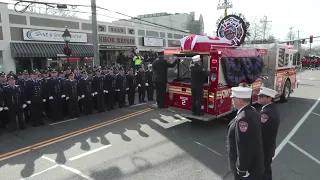 FDNY members, family, and friends gather for the funeral of Firefighter William P. Moon II.