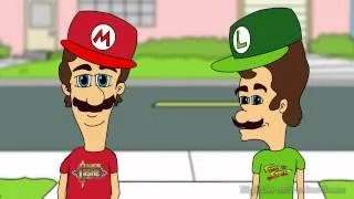 Russian VO Parodies - Beavis and Butthead Parody- Luigis and Mario-Head- Backyard Snowboarding (RUS)