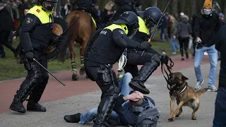 Dutch police break up anti-government protest ahead of election