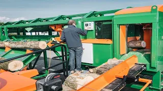 Incredible Firewood Processing Techniques You Need to See | Extreme Powerful Wood Splitter Working