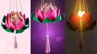 DIY Flower Lamp / How to make a Paper Lantern easy / Kandil Lotus Lantern / MIA Arts & Crafts