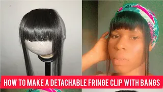 HOW TO MAKE A DETACHABLE FRINGE CLIP WITH BANGS USING JUST A HAND NEEDLE AND A SEWING THREAD. #fyp