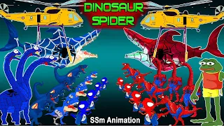 Team SPIDER DINOSAURS T-REX vs. Megalodon Shark Evolution Of GODZILLA | Jurassic World Cartoons 2024