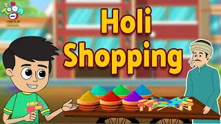 Holi Shopping | Holi Preparation | English Moral Stories | English Animated | English Cartoon
