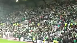 Hearts fans silenced by Celtic fans.