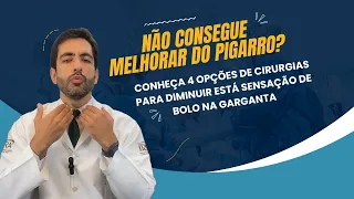 Cirurgia para melhorar do pigarro. Sensação de secreção entre o nariz e garganta