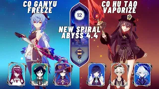 C0 Ganyu Freeze & C0 Hu Tao Vaporize | New Spiral Abyss 4.4 | Floor 12 9 Stars - Genshin Impact