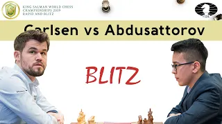 One blunder almost cost Magnus Carlsen a game vs 15-year-old Nodirbek Abdusattorov | Blitz 2019 |