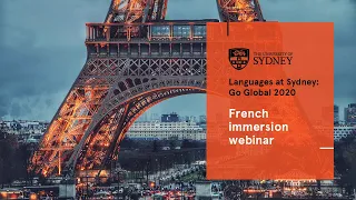 French immersion webinar | Languages at Sydney: Go Global 2020