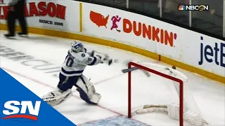 Louis Domingue Breaks Stick After Allowing 3 Bruins Goals In Under 2 Minutes