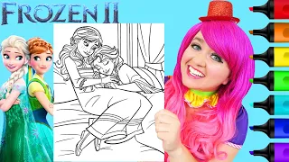 How to Color Anna & Elsa Frozen 2 With Markers