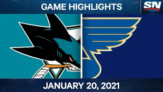 NHL Game Highlights | Sharks vs. Blues - Jan. 20, 2021