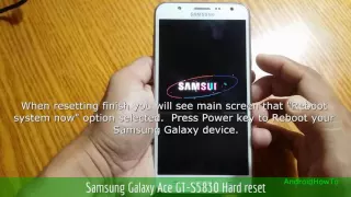 Samsung Galaxy Ace GT-S5830 Hard reset