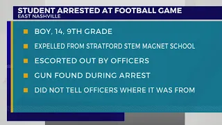 Stratford High School student arrested after bringing gun to football game 