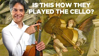 Is this how they played the cello? On the shoulder?