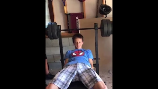 13 year old bench presses 135