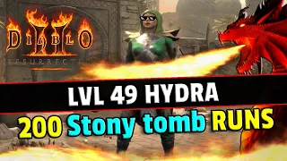 HYDRA sorc INSANE damage ! Unique SACRED armor !! 200 Stony Tomb Runs - Diablo 2 resurrected