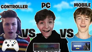 MOBILE vs PC vs CONTROLLER! Fortnite PROS  HIGH KILL CHALLENGE! (Part 1)