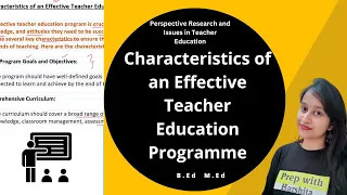 Characteristics of an Effective Teacher Education Programme | Research in Teacher Education