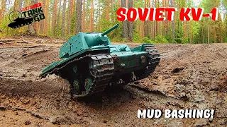 RC Tank Soviet KV-1 Mud Bashing! Heng Long 1/16 Pro Version 6.0S