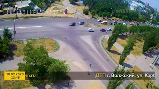 ДТП (авария г. Волжский) ул. Карбышева - ул. Профсоюзов 10-07-2020 12-46