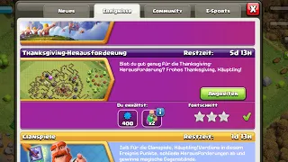 Thanksgiving Herausforderung 3 Sterne Challenge / Clash of Clans / Coc