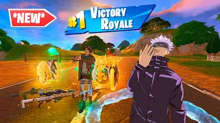 SATORU GOJO + EREN JAEGER vs 4 MEDALLIONS & MYTHIC’S CHALLENGE in Fortnite! (Fortnite Chapter 5)