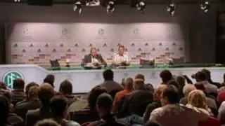 FIFA World Cup 2010 - Germany vs Argentina - Schweinsteiger and Mueller interview