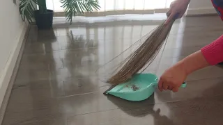 ASMR Sweeping sound with African broom - No talking