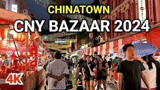 Singapore 4K | Singapore Chinatown CNY Bazaar 2024 | CNY Light Up 2024 | CNY 2024 Singapore