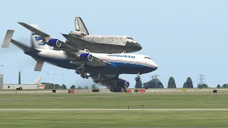 B747 Carry Space Shuttle And Lost Control After Terrible Landing | X-Plane 11