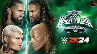 WWE Roman Reigns & The Rock vs Cody Rhodes & Seth Rollins | WWE 2K24 Gameplay