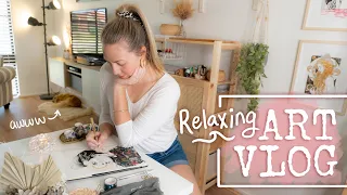 Relaxing Art Vlog Sketchbook + Day in my life + Beach visit