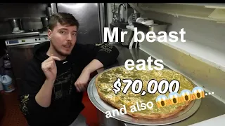 Mr. beast eats 70, 000 dollar golden pizza and also....😱😱😱 ||