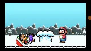 Mario Luigi Snowball Frenzy Mario Laughing
