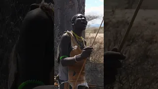 Hadzabe hunter-gatherer speaking unique clicking language in Tanzania