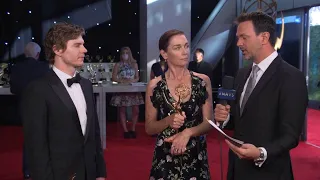 Julianne Nicholson and Evan Peters: 73rd Emmys Winnerview