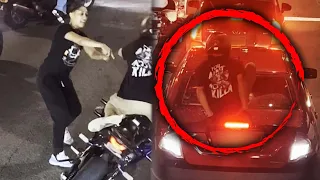 Mom Confronts Armed Biker Who Smashed Car Window