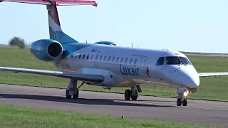 Luxair Embraer ERJ-145 | Cargolux Boeing 747-400F | Close-up and Take Off at Luxembourg Airport