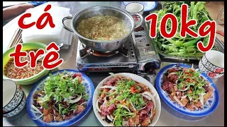 Cá Trê Khổng Lồ 10kg Nhúng Giấm, Món Ăn Dân Dã | Nhóc Ơi vlog