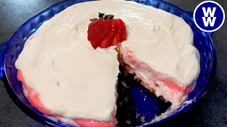 Lightened Up Strawberry Cheesecake Cream Pie🍓🥧WW Recipe! Weight Watchers-With Pts. Calories & Macros