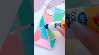 Phone case painting || Decorate your phone cover || Aesthetic #satisfying #youtubeshorts
